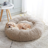 Calming Dog & Cat Bed – Anti-Anxiety Donut Plush Bed for Small & Medium Pets (20–30”)