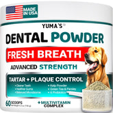 Natural Dog Dental Powder | No-Brush Plaque & Tartar Remover (60 Scoops)