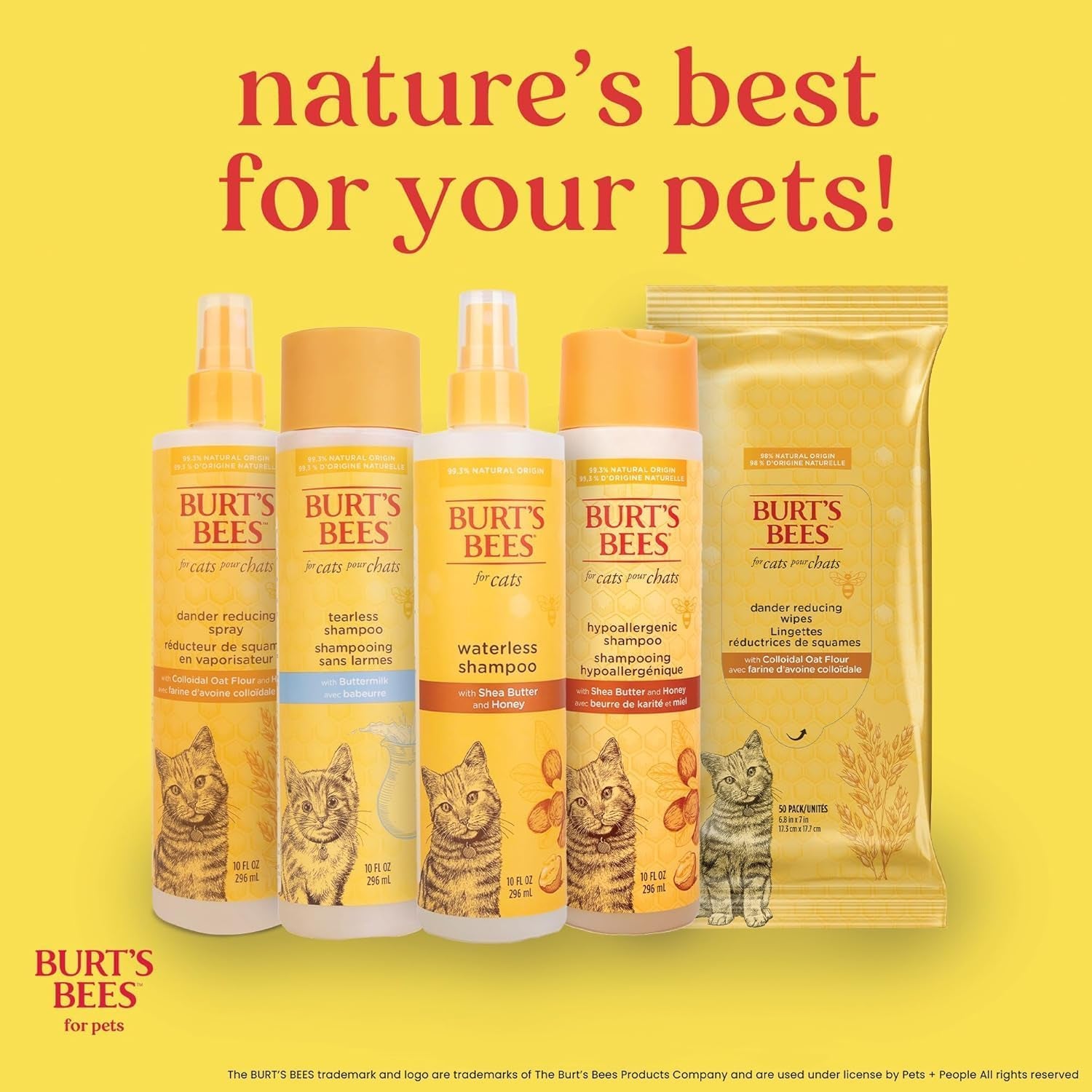 Waterless Cat Shampoo Spray, No-Rinse Cat Dry Shampoo with Shea Butter & Honey for Gentle Cleaning between Baths, Ph Balanced, No Harsh Detergents, 10 Fl Oz - 2 Pack