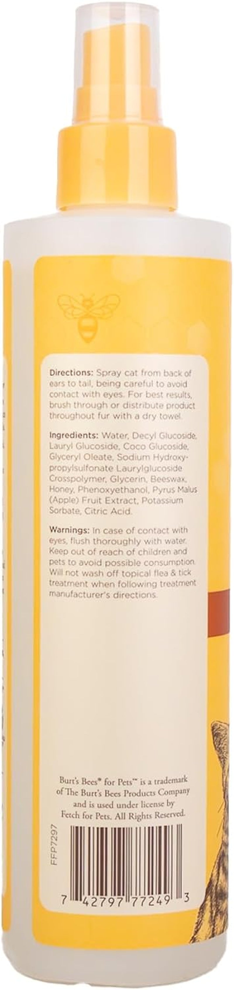 Waterless Cat Shampoo Spray, No-Rinse Cat Dry Shampoo with Shea Butter & Honey for Gentle Cleaning between Baths, Ph Balanced, No Harsh Detergents, 10 Fl Oz - 2 Pack