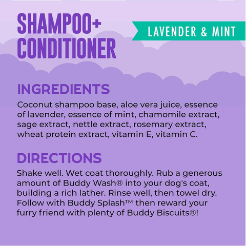 Buddy Wash 2-in-1 Dog Shampoo & Conditioner | Lavender & Mint (1 Gallon)