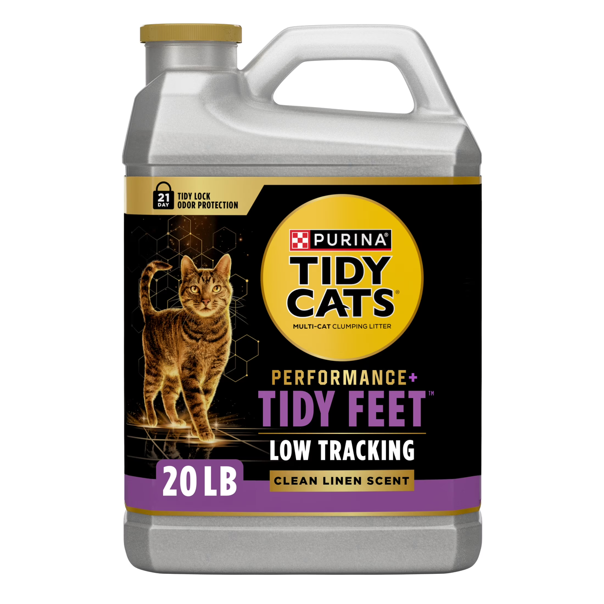 Low Tracking Clumping Cat Litter – Clean Linen Scent, 20 lb – Dust-Free Odor Control for Multi-Cat Homes