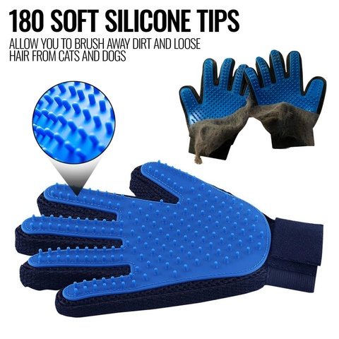 Professional Pet Grooming Gloves Pair | Gentle Deshedding & Massage Mitts