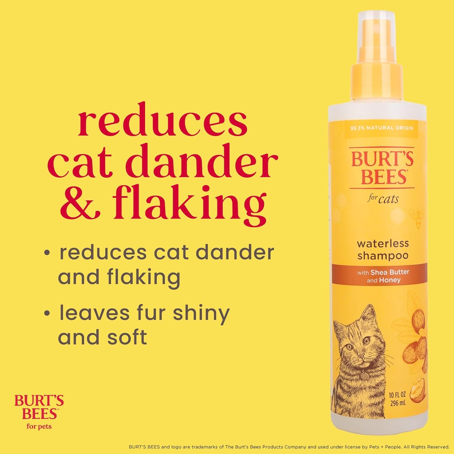 Waterless Cat Shampoo Spray, No-Rinse Cat Dry Shampoo with Shea Butter & Honey for Gentle Cleaning between Baths, Ph Balanced, No Harsh Detergents, 10 Fl Oz - 2 Pack