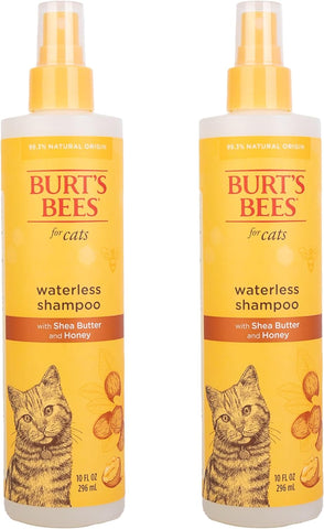Waterless Cat Shampoo Spray, No-Rinse Cat Dry Shampoo with Shea Butter & Honey for Gentle Cleaning between Baths, Ph Balanced, No Harsh Detergents, 10 Fl Oz - 2 Pack